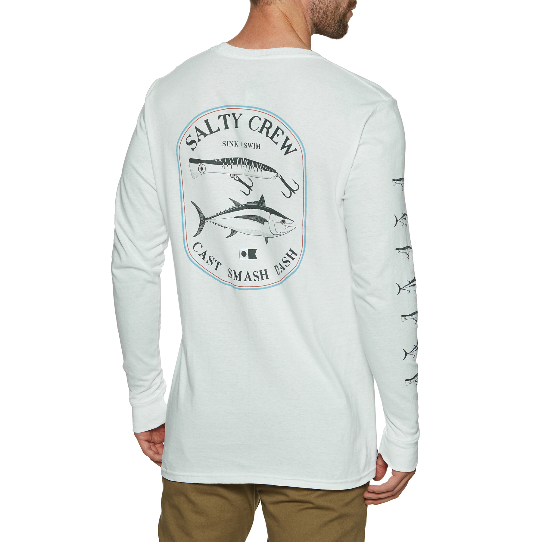 SALTY CREW SURFACE STANDARD LONG SLEEVE WHITE SIZE L - Fish City