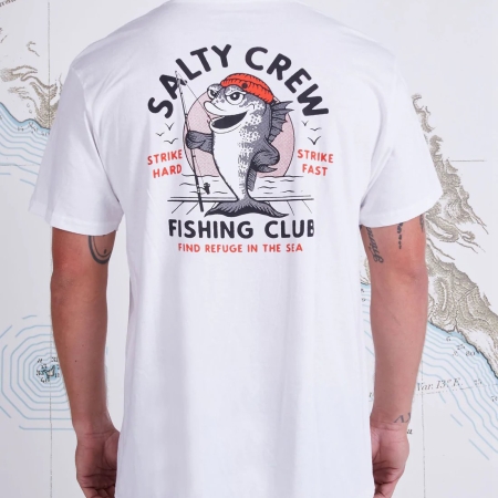SALTY CREW FISHING CLUB STAND S/S TEE WHITE