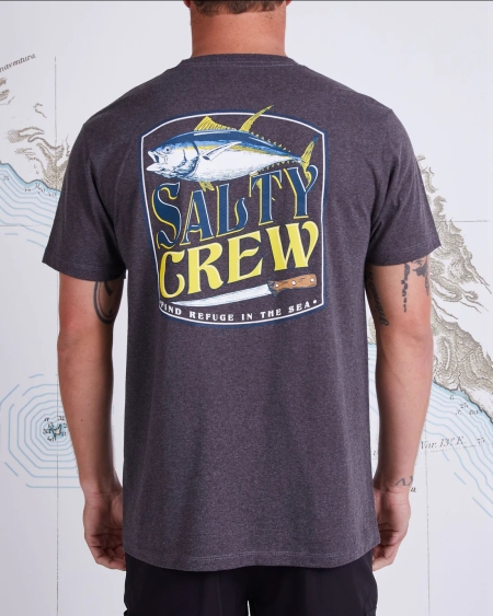 SALTY CREW FILLET STAND S/S TEE CHARCOAL HEATHER