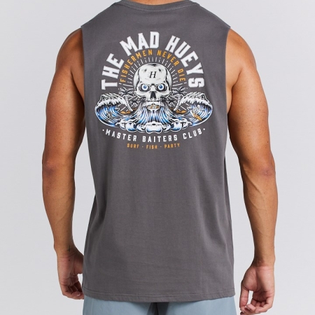 MAD HUEYS FISHERMEN NEVER DIE MUSCLE CHARCOAL