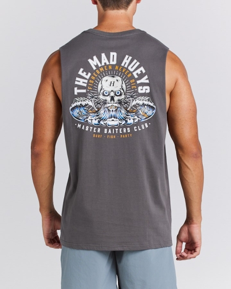 MAD HUEYS FISHERMEN NEVER DIE MUSCLE CHARCOAL