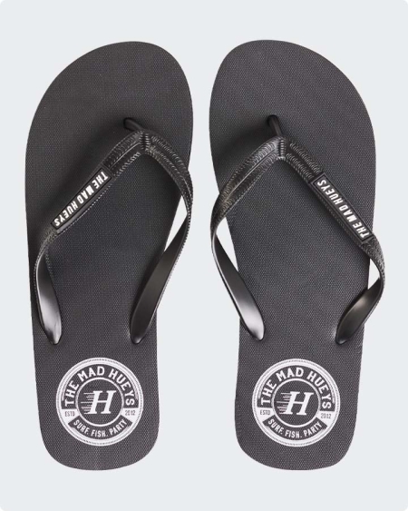 MAD HUEYS SURF FISH PARTY JANDALS BLACK