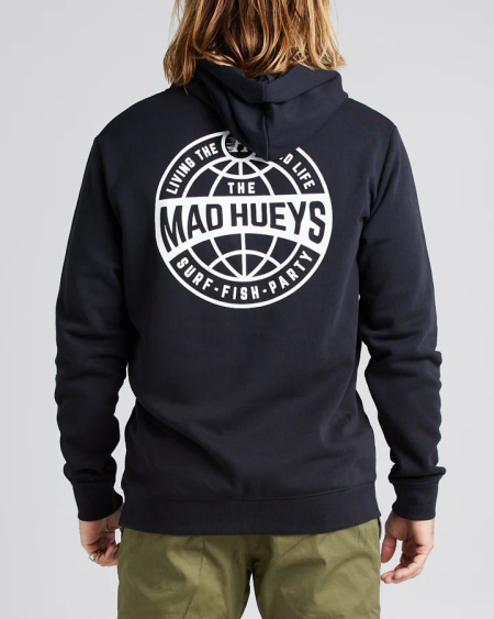 THE MAD HUEYS GLOBAL PULLOVER BLACK