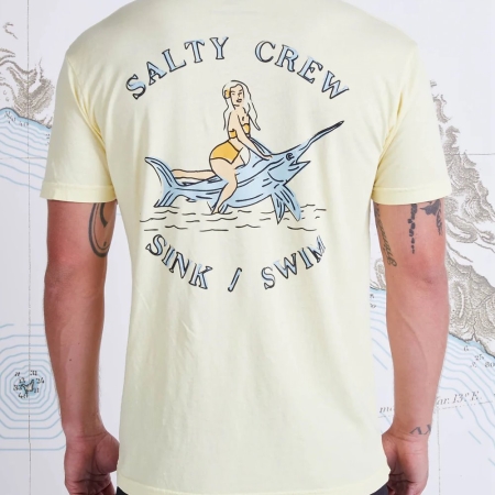 SALTY CREW SIREN GARMENT DYE S/S TEE BANANA